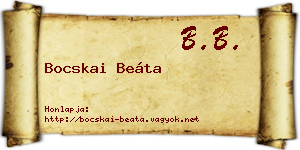 Bocskai Beáta névjegykártya
