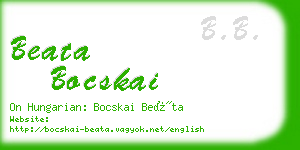 beata bocskai business card
